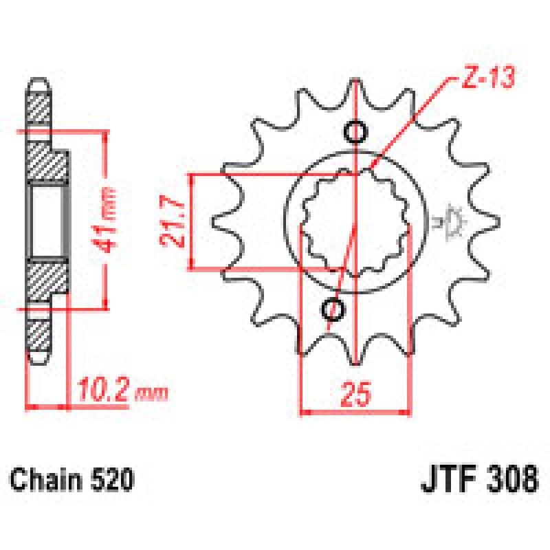 Купить Звездочка передняя JT Sprockets (шаг 520 ) JT JTF308